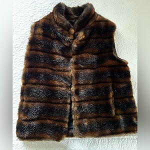 Votre Nom faux fur vest brown